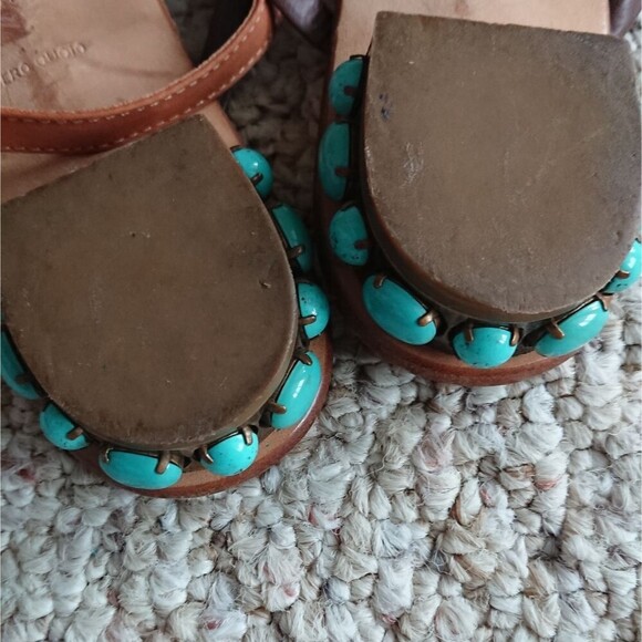 Miu Miu thong with turquoise stone embellished resin sandals size 36 - Picture 10 of 12